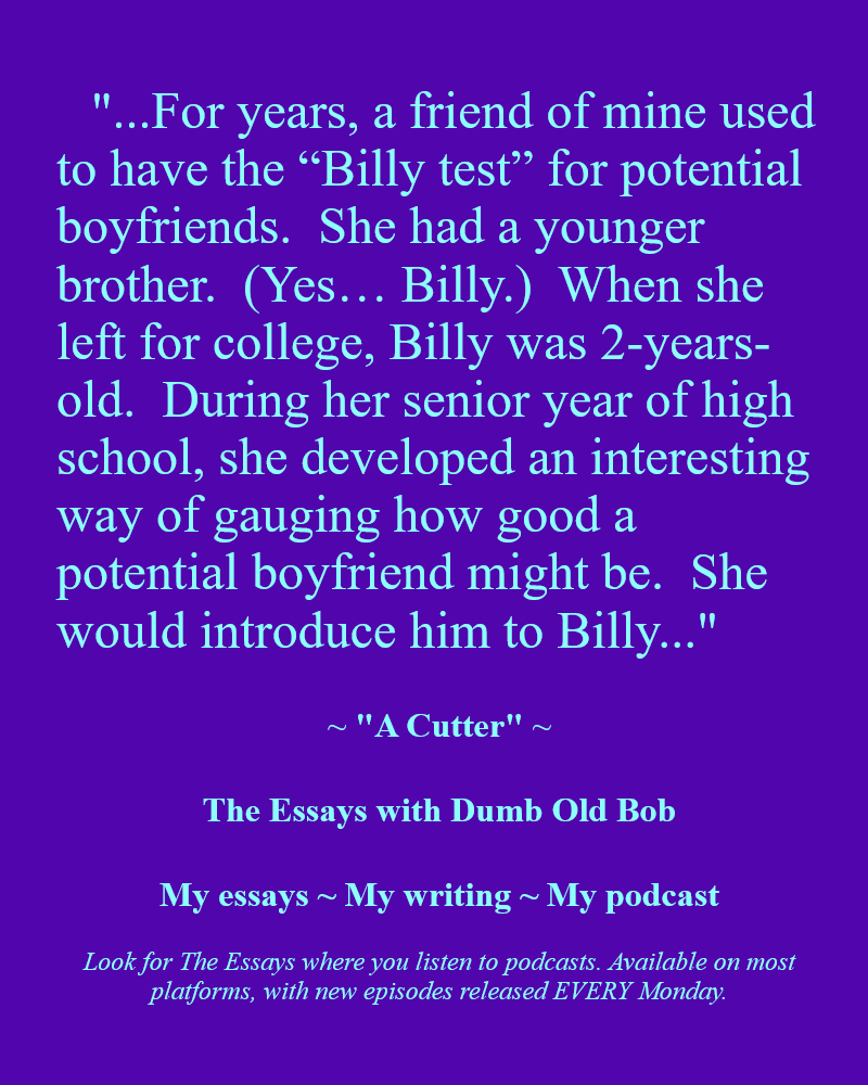 The latest episode - number twelve - available NOW

The Essays with Dumb Old Bob

Find it where you listen to podcasts