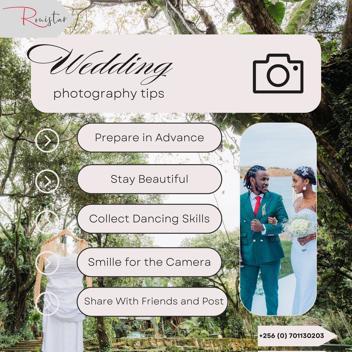 Your enjoyment Matters a lot to us on your special day 
For Booking: +256 (0) 701130203