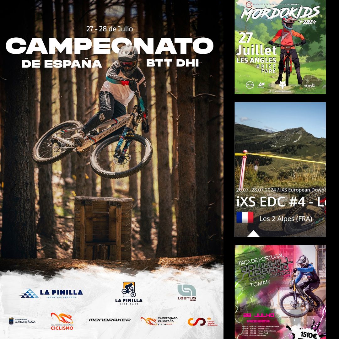 Llego la hora, la gran cita nacional en la céntrica estación de la pinilla, gran expectación por saber quien subirá a lo más alto. Mencionar las dos carreras de Francia, la prueba del europeo en Les 2 Alpes y el Mini DH Mordokids. En Portugal el DHU Pedro Curado. A Disfrutar.