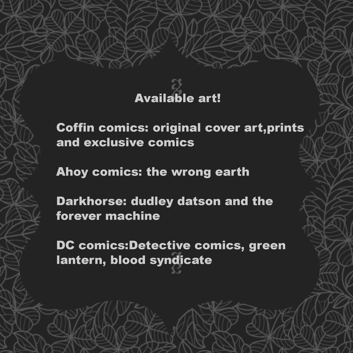 Saturday sdcc I’ll be set up at a convenient location right Nextdoor  to the convention center from 3-5 pm so you you can pick up your preordered only original art , prints or special edition comics inked by me ! 
#SDCC24 #coffincomics #ahoycomics #DC_Comics #darkhorsecomics