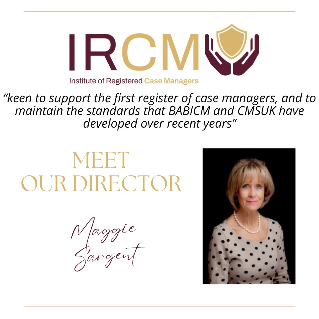 Institute of Registered Case Managers (@ircasemanagers) on Twitter photo Meet new IRCM Director & Audit, Risk & Governance Committee member:
<a href="/MaggieSargentAs/">Maggie Sargent & Associates</a>
As a recognised leading case manager Maggie is frequently invited to speak at National and International events - The European Symposium, The Annual World Congress of Orthopaedics and many more! Meet new IRCM Director & Audit, Risk & Governance Committee member:
<a href="/MaggieSargentAs/">Maggie Sargent & Associates</a>
As a recognised leading case manager Maggie is frequently invited to speak at National and International events - The European Symposium, The Annual World Congress of Orthopaedics and many more!