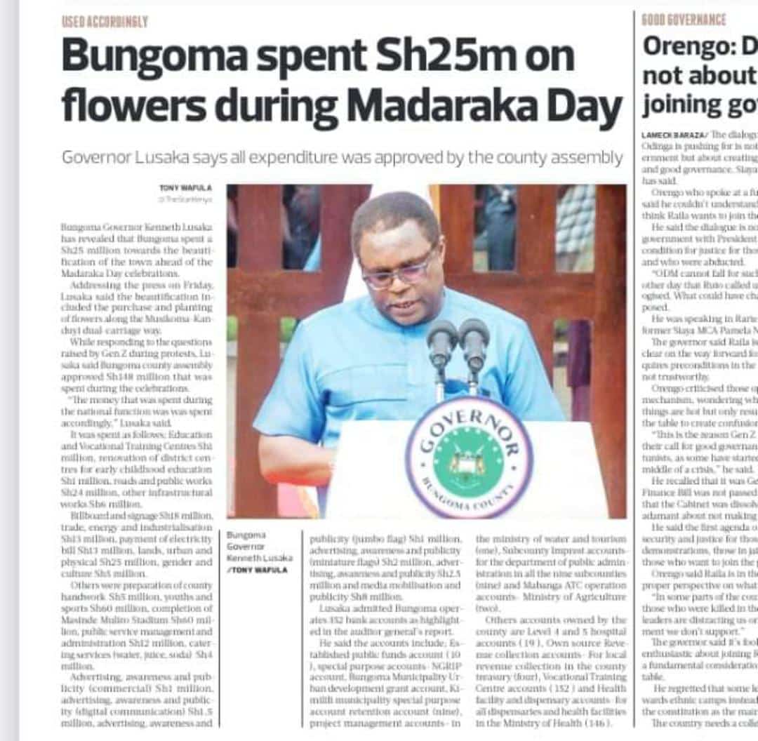 Sasa 25M pekee ndo kitu ya kukasirika. Angeweka ata 180M ndo town yetu ing'are huku wanafunzi wakilosa karo na hospitali zikikosa madawa. 🤦