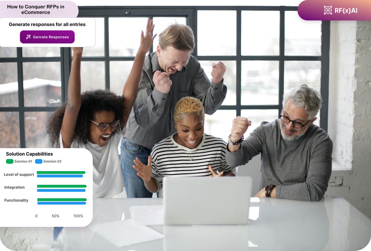 eCommerce businesses, ditch the struggle! AI can revolutionize your RFP process, giving you:

✅ Blazing-fast turnaround time
✅ Data-driven insights for winning proposals
✅ Personalized content that resonates with clients
🔗 rfxai.com/blog/conquer-e… 

#ecommerce #rfp #AI #rfxai
