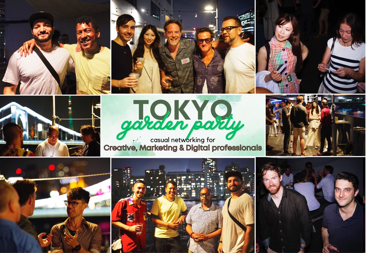 ConceptDesignIO's tweet photo. Another great time at the most recent Tokyo Garden Party 🌿🗼🎉 A refreshing location in Sumida, with a great view of Tokyo Skytree @ Clann by the River.

Connect for the next event in August :
Community (LI): https://t.co/t8Z6eviC1h
Events (Luma): https://t.co/47x9eyXU91 https://t.co/zTmE0ACrwt