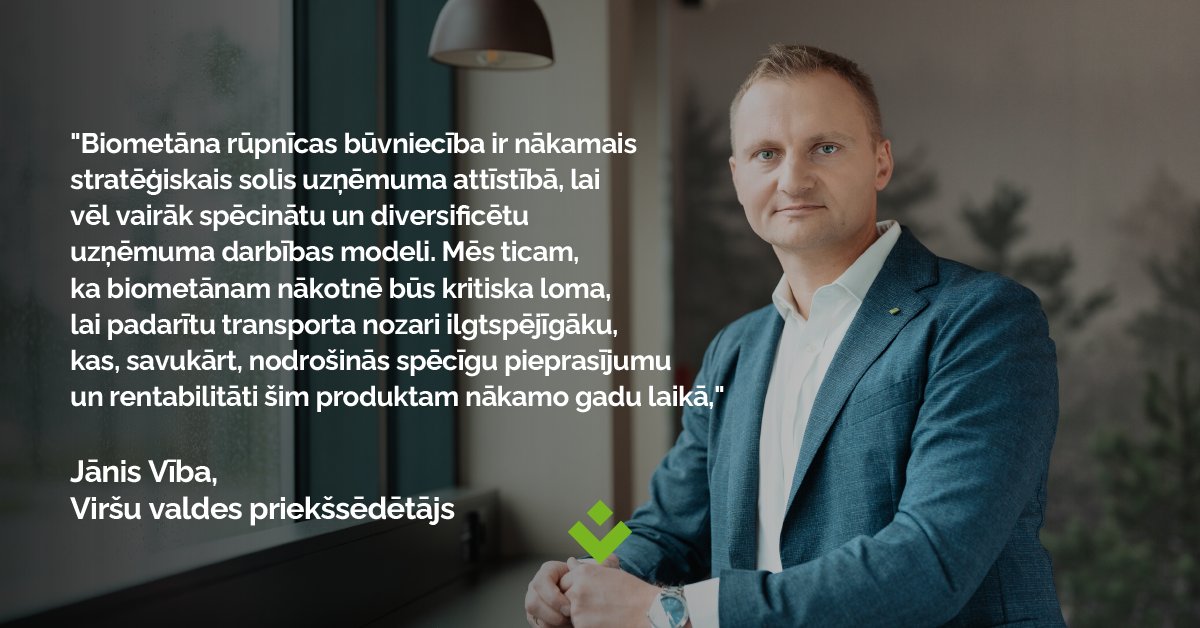 Sperot nākamo soli stratēģisko mērķu sasniegšanā, Virši sadarbībā ar projekta partneriem noslēdza vienošanos ar Eiropas Energoefektivitātes fondu par finansējuma piesaisti, lai attīstītu biometāna ražošanas rūpnīcu Latvijā.

Lasīt vairāk: db.lv/zinas/virsi-la…