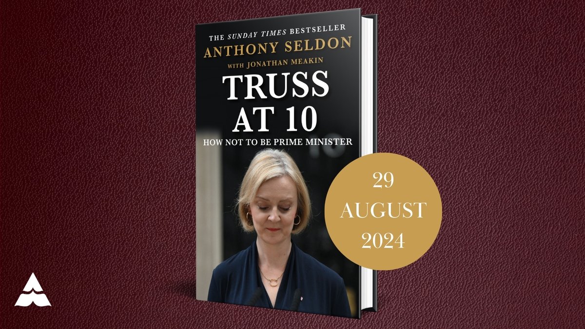 AnthonySeldon's tweet image. The shortest-serving prime minister in history
The first former leader to lose their seat since 1935
How not to be PM – an inside look at why everything went wrong and the rules this new government should follow.
My new book, #TrussAt10, out 29 August.
linktr.ee/trussat10