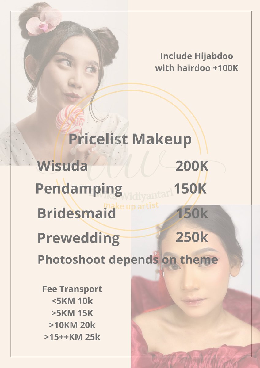 dwkramw's tweet photo. Haii buat temen2 yang lagi cari MUA sekitaran surabaya dan malang bisa hubungi aku ya jangan sungkan2 buat dm aku✨ aku juga bisa home service tentunya ✨
(Disini aku bakalan update foto/video hasil makeup aku ya 🥰) 

Bantu rt dong! Makasii🖤 https://t.co/SrPYUgvCjE