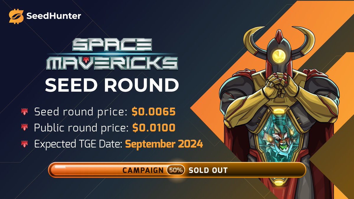 Don't say we didn't warn you!🫣

👽The Space Mavericks Seed Round is 50% sold &amp; this might be your last chance to get involved.

💵Get $10 credit for participating in your 1st Funding campaign.
👉🏻Participate here: seedhunter.com/funding-module/