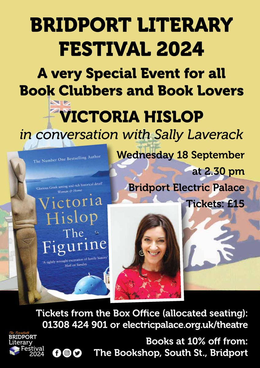 Bridport Literary Festival (@bridlitfestival) on Twitter photo Which is your favourite Greek island?
<a href="/VicHislop/">Victoria Hislop</a> will be at Bridport Electric Palace on 18 September. Tickets from <a href="/electricpalace/">Bridport Electric Palace</a> online or @BridportTIC in person or by phone on 01308 424901.
victoriahislop.com/ive-been-to-mo… #greece #history #fiction #amreading Which is your favourite Greek island?
<a href="/VicHislop/">Victoria Hislop</a> will be at Bridport Electric Palace on 18 September. Tickets from <a href="/electricpalace/">Bridport Electric Palace</a> online or @BridportTIC in person or by phone on 01308 424901.
victoriahislop.com/ive-been-to-mo… #greece #history #fiction #amreading
