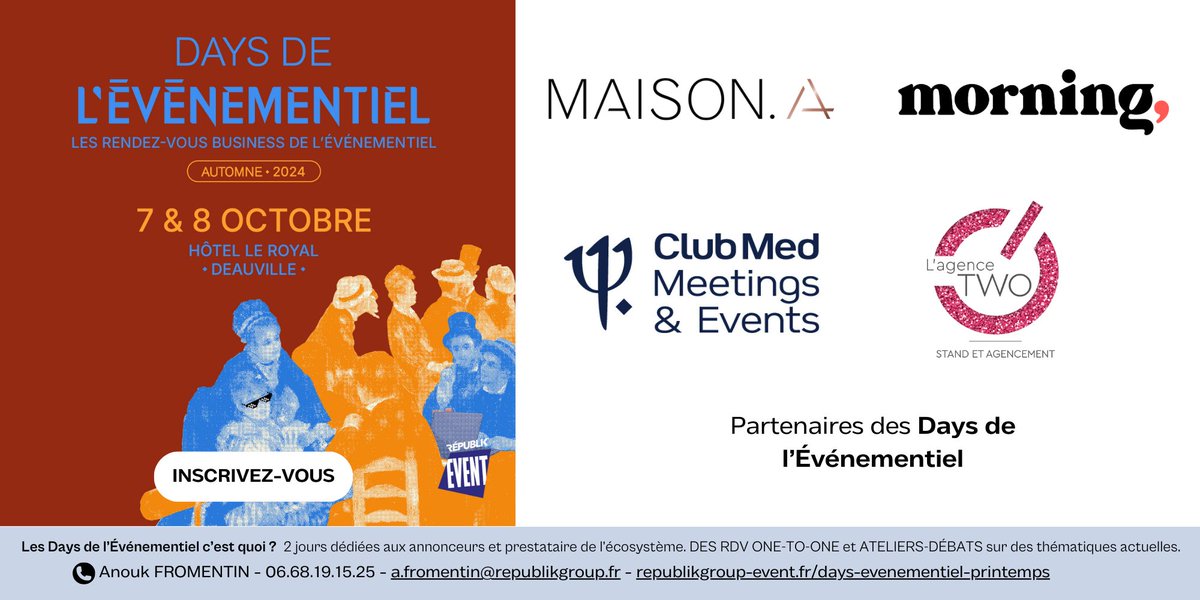 ✨Coup de projecteur sur 4 partenaires présents lors des Days de l'Événementiel les 7 &amp; 8 octobre💡

Si vous souhaitez collaborer avec eux sur vos projets futurs, rejoignez-nous : bit.ly/47ruhgS

#daysdelevenementiel #eventprofs #networking #btob #business #communication