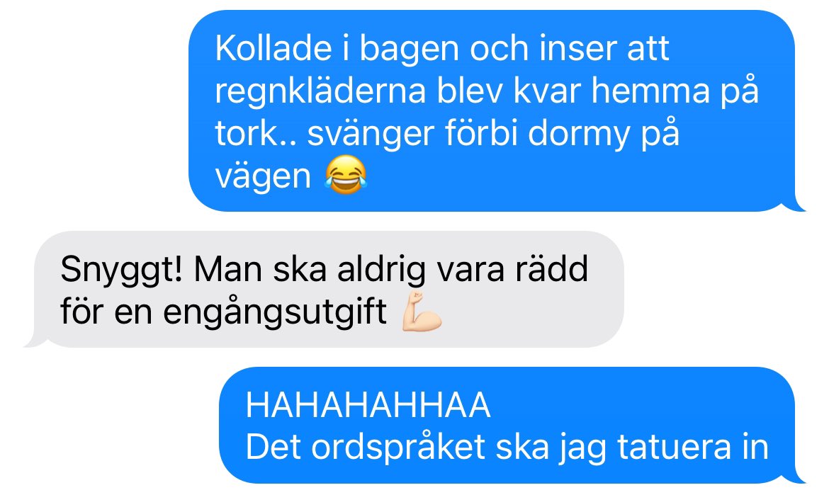 Kommentaren <a href="/Martinhemlig/">Martin Arkdal</a> la efter att jag berättat att mina regnkläder glömdes hemma i Stockholm inför dagens golfrunda.
Som ljuv musik i öronen på en prylnörd.