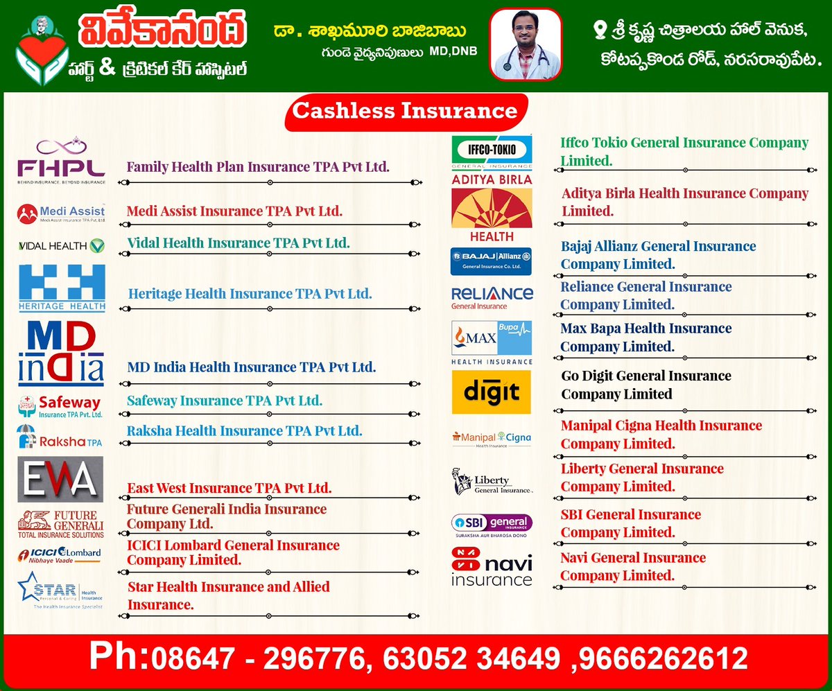 vivekananda_NRT's tweet image. 𝑨𝒍𝒍 𝒕𝒚𝒑𝒆𝒔 𝒐𝒇 𝑪𝒂𝒔𝒉𝒍𝒆𝒔𝒔 𝑰𝒏𝒔𝒖𝒓𝒂𝒏𝒄𝒆 𝒔𝒆𝒓𝒗𝒊𝒄𝒆𝒔 𝒂𝒗𝒂𝒊𝒍𝒂𝒃𝒍𝒆 𝒂𝒕 𝑽𝒊𝒗𝒆𝒌𝒂𝒏𝒂𝒏𝒅𝒂 𝑯𝒐𝒔𝒑𝒊𝒕𝒂𝒍𝒔
#cashlessinsurance #insurenceservices #alltypesofinsurance #FHPL #mediassist #VidalHealth #heritagehealthinsurance #MDhealthindiainsurance