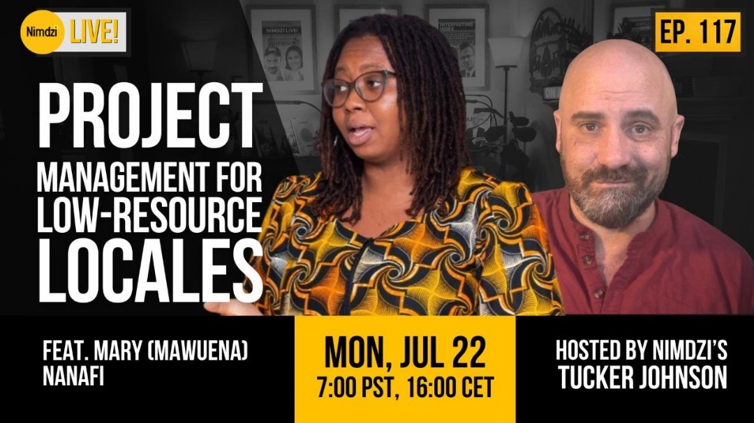 Don't miss today's LinkedIn Live conversation on Nimdzi LIVE  with Tucker Johnson and Mary Nanafi.