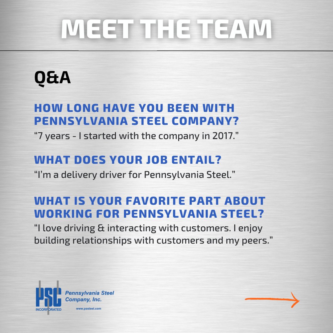 steel_pa's tweet image. Shining a spotlight on Samir Alatrash, who helps us deliver excellence every day. Thank you for your hard work and dedication. 🌟

#pasteel #employeespotlight #pasteelteam #steelsupplier