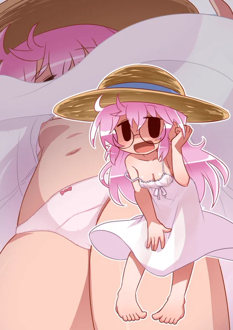 Skeb納品!非公開設定なのでこちらにアップ。いっきゅうちゃんのブルマと白ワンピとそのチビキャラ(透け)です。いつもありがとうございます。 