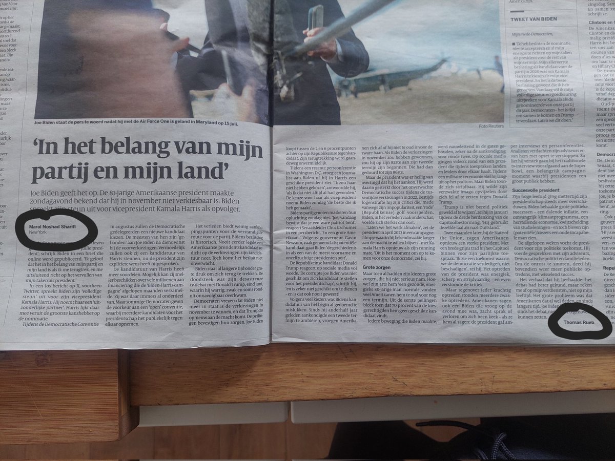 Michael Persson (@mickpersson) on Twitter photo Dat onze correspondenten <a href="/MaralNS/">Maral Noshad Sharifi | مارال | 🗽</a> en <a href="/ThomasRueb/">Thomas Rueb</a> dit nieuws gisteravond zo helder zo razendsnel hebben opgetikt wordt beloond met een fraai eindredactioneel schoonheidsfoutje. Hun stukken gaan naadloos in elkaar over. Dat onze correspondenten <a href="/MaralNS/">Maral Noshad Sharifi | مارال | 🗽</a> en <a href="/ThomasRueb/">Thomas Rueb</a> dit nieuws gisteravond zo helder zo razendsnel hebben opgetikt wordt beloond met een fraai eindredactioneel schoonheidsfoutje. Hun stukken gaan naadloos in elkaar over.