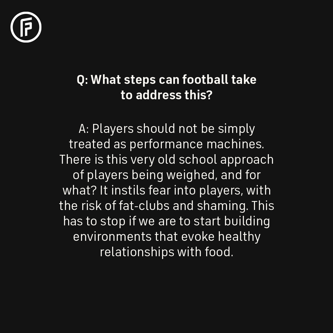 FIFPRO's tweet photo. What is disordered eating, and why has the #DrakeFootballStudy revealed that one in five women's footballers experienced it over a 12-month period?

🗣️ Dr @AlexCulvin

@TheDrakeFdn | @PushBraces | @MehilainenOy | @AmsterdamUMC