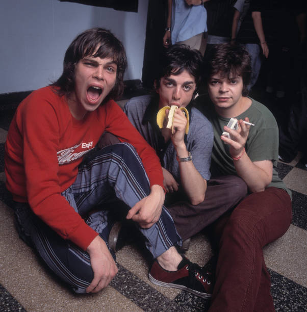 'Breakfast In Chicago', Supergrass backstage at the <a href="/MetroChicago/">Metro</a> 🇺🇸 1995. 
📷© #paulnatkin #OTD