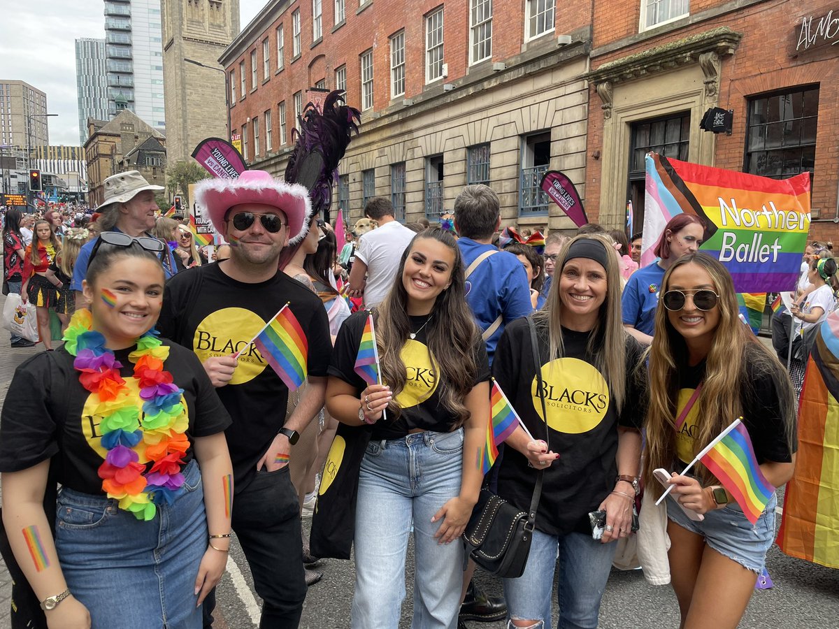 LawBlacks's tweet photo. The Blacks team had a wonderful day celebrating our LGBTQ+ community at @LeedsPride. 🏳️‍🌈

It was a vibrant day full of energy and fun for such an important cause, and we were so proud to be a part of it. 🎉

Here are a few snaps from the day. Did you spot us?! ✊

#ProudSponsor https://t.co/3HHsPHmRh5