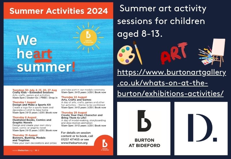 DartmoorMAT's tweet photo. We had some issues with our Twitter account over the weekend! Some summer holiday ideas:
BWCA contact craig.penberthy@brendenworthcricket.com. Burton at Bideford please call 01237 471455. Argyle Community Trust go to https://t.co/ygxUu7kVoV #summerholidays #thingstodo #daysout https://t.co/D5FISzhSYG