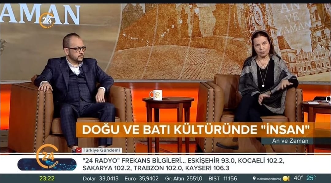 RTS Bölümü Öğretim Üyesi Doç. Dr. Mesut Aytekin, Prof. Dr. Gülper Refiğ ile 24 TV’de An ve Zaman isimli programa konuk oldu. Doğu ve Batı kültüründe sanatın gelişimine odaklanan programda Doç. Dr. Mesut Aytekin, sinema tarihinin bu gelişimdeki rolünü aktardı.

<a href="/apsarno/">Mesut Aytekin</a>