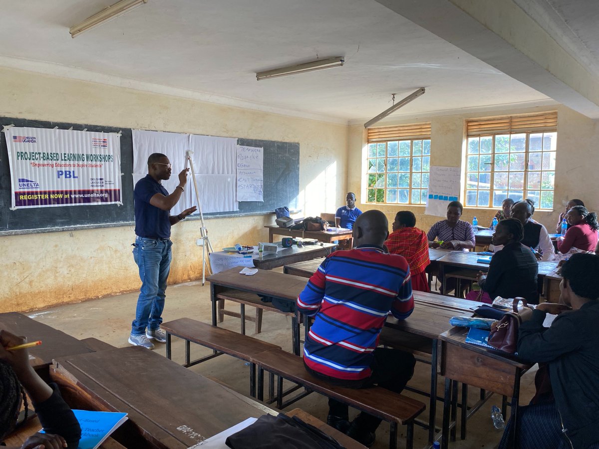 To foster educational excellence, this weekend we teamed up with our English Language Fellow Bismark Agbemble based at <a href="/kyambogou/">KYAMBOGO UNIVERSITY</a> and <a href="/UNELTA1/">UNELTA</a> at Bududa Secondary School to train 40+ English teachers on project-based learning to promote collaborative, student-centered education.