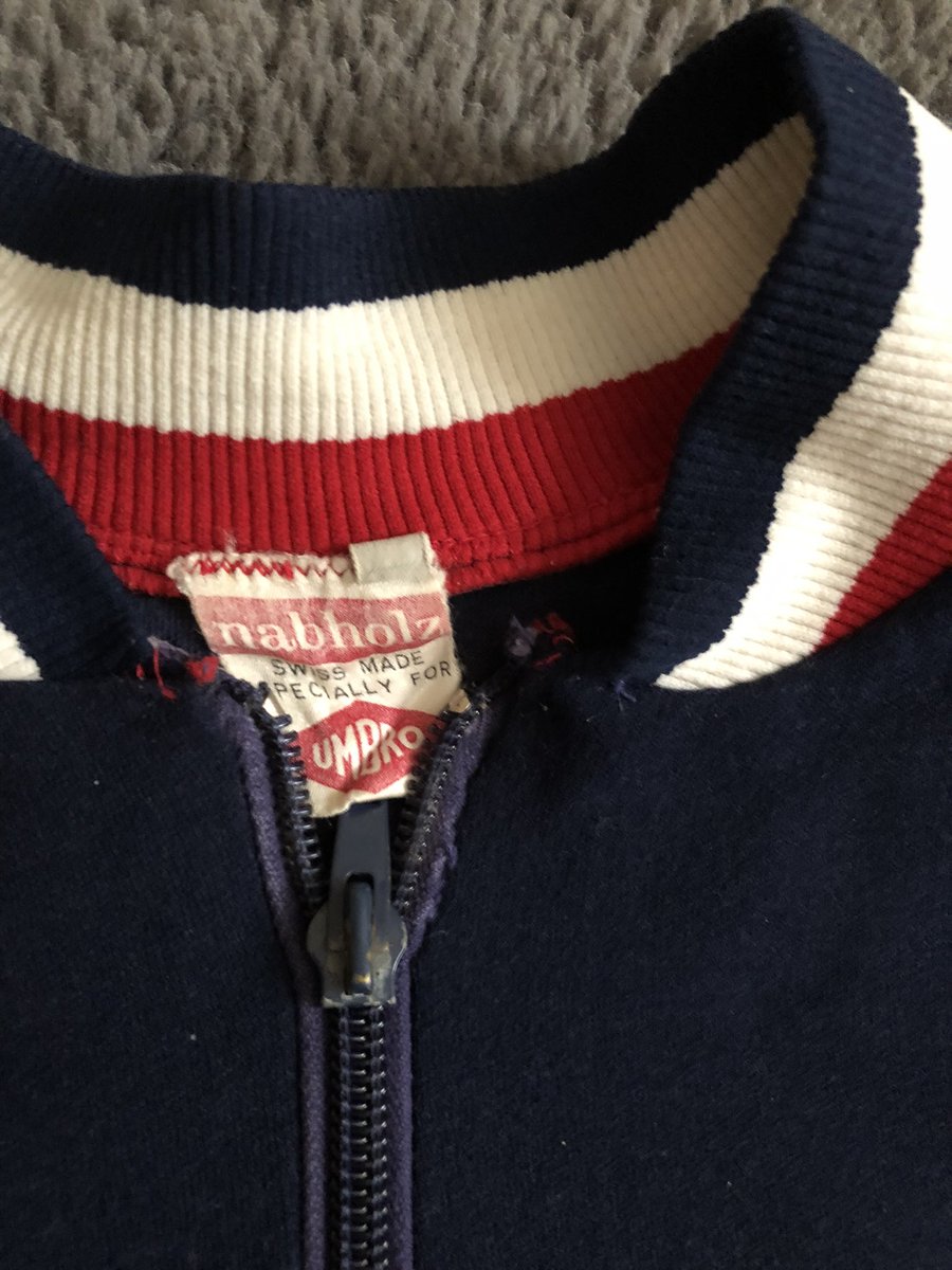 RetroRedDevil's tweet image. A 1969/1970 Nabholz Swiss Made Especially For Umbro Football/Track Training Jacket - Using A Helanca &amp;amp; Cotton Fabric For Sweat Retention &amp;amp; Durability #Umbro