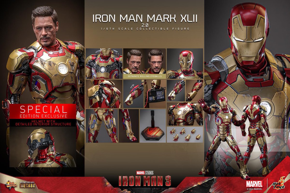 6thscale_KaWu's tweet photo. 【Iron Man 3 - 1/6th scale Iron Man Mark XLII (2.0) Collectible Figure】
ACGHK 2024 1st new announcement!
Part 3
#IronMan #Mark42 #MarkXLII #Marvel #MarvelStudios #HotToysCollectibles #Sixthscale #UltimateMarvel2024 https://t.co/Bku9G6AGTr