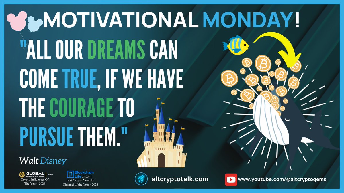 MOTIVATIONAL MONDAY! Happy Monday Everyone! I hope this quote from Walt  Disney gets you pumped for your week in crypto! Stay safe and have a great  week!, image size:1200x675