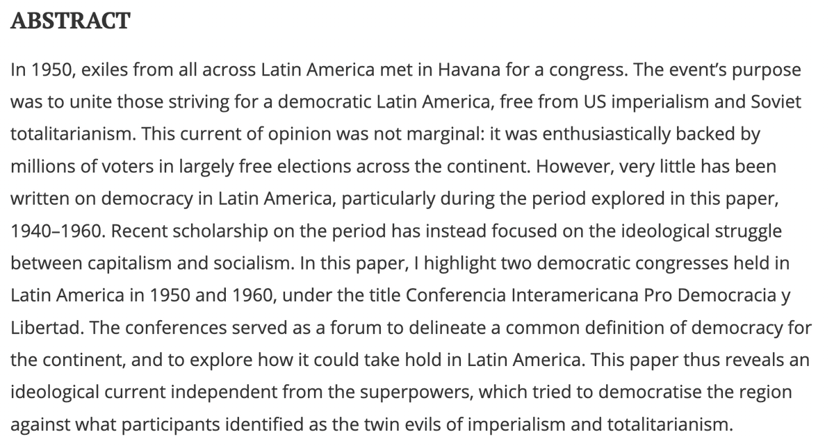 _Nicolas_Prados's tweet photo. Excited to share my first article '“Ni Con Unos Ni Con Otros”: the anti-imperialist and anti-totalitarian movement for democracy in Latin America, 1940–1960', out now on #OpenAccess in the Journal of Iberian and Latin American Studies

https://t.co/0ovpgBFrqe https://t.co/tTkwv1sg3m