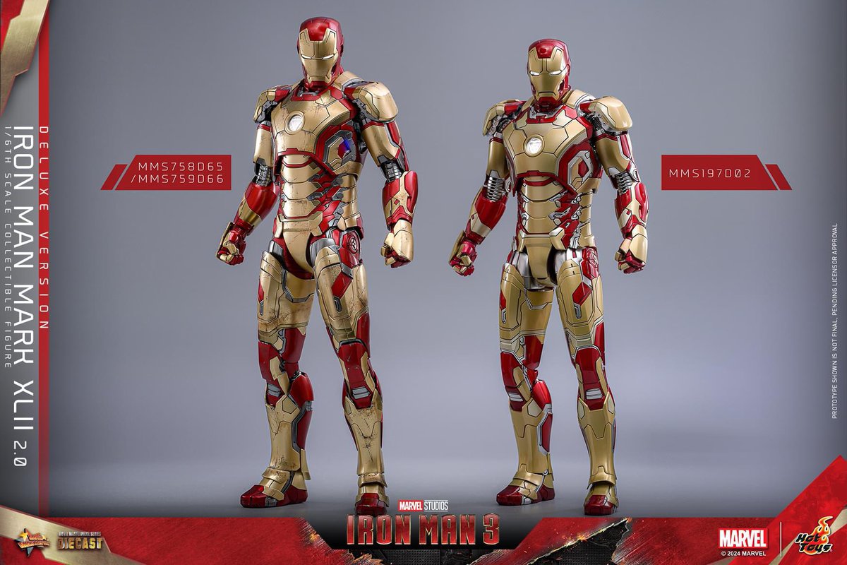 6thscale_KaWu's tweet photo. 【Iron Man 3 - 1/6th scale Iron Man Mark XLII (2.0) Collectible Figure (Deluxe Verison)】
ACGHK 2024 2nd new announcement!
Part 2
#IronMan #Mark42 #MarkXLII #Marvel #MarvelStudios #HotToysCollectibles #Sixthscale #UltimateMarvel2024 https://t.co/tXrqKbdFg0