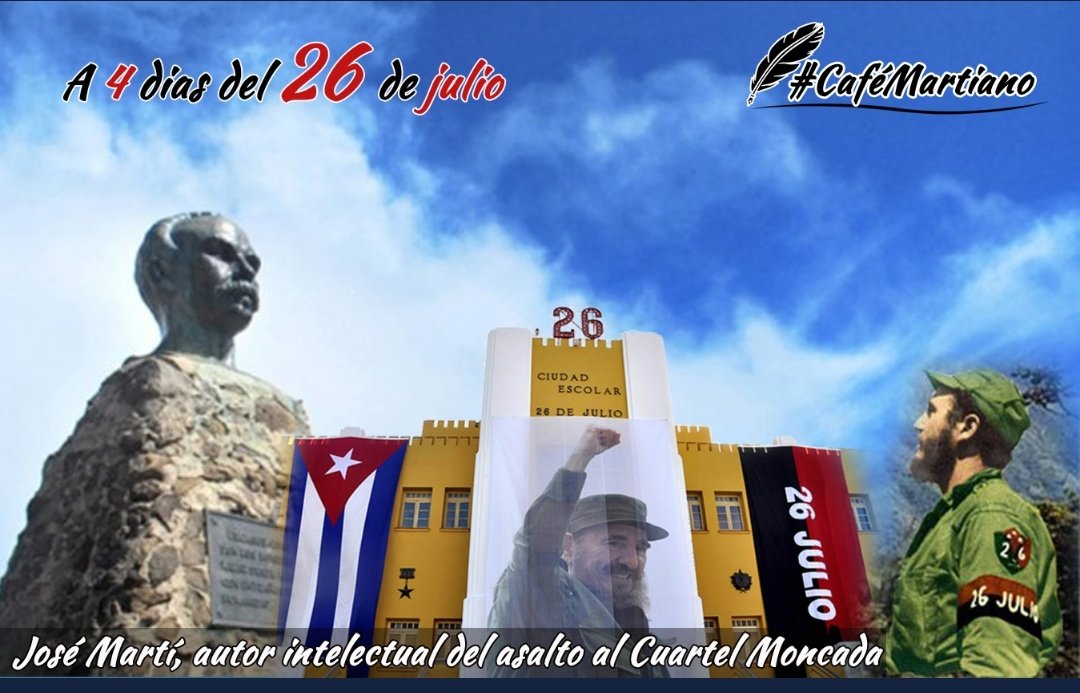 Buenos días 🇨🇺 #CaféMartiano
A 71 años del Moncada: "Raúl es Raúl" 

En el juicio del Moncada:

"Si hubiera sido porque mi hermano Fidel me embullara, no hubiera venido, porque nunca lo hizo". 

 "Sí se pudo, sí se puede y sí se podrá".

#LaHistoriaPorAsalto 
#Cuba