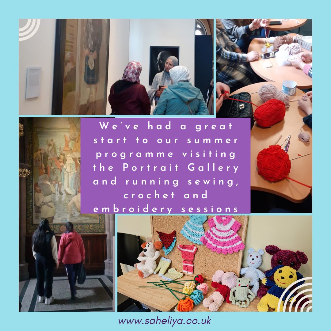 Saheliya's tweet photo. We’ve had a great start to our summer programme visiting the @NatGalleriesSco &amp; running sewing, crochet and embroidery sessions!
Our summer programme in #Edinburgh is funded by @CreativeScots  and we will be running activities at our hub as well as arranging visits around town. https://t.co/QcoqzC1gdr