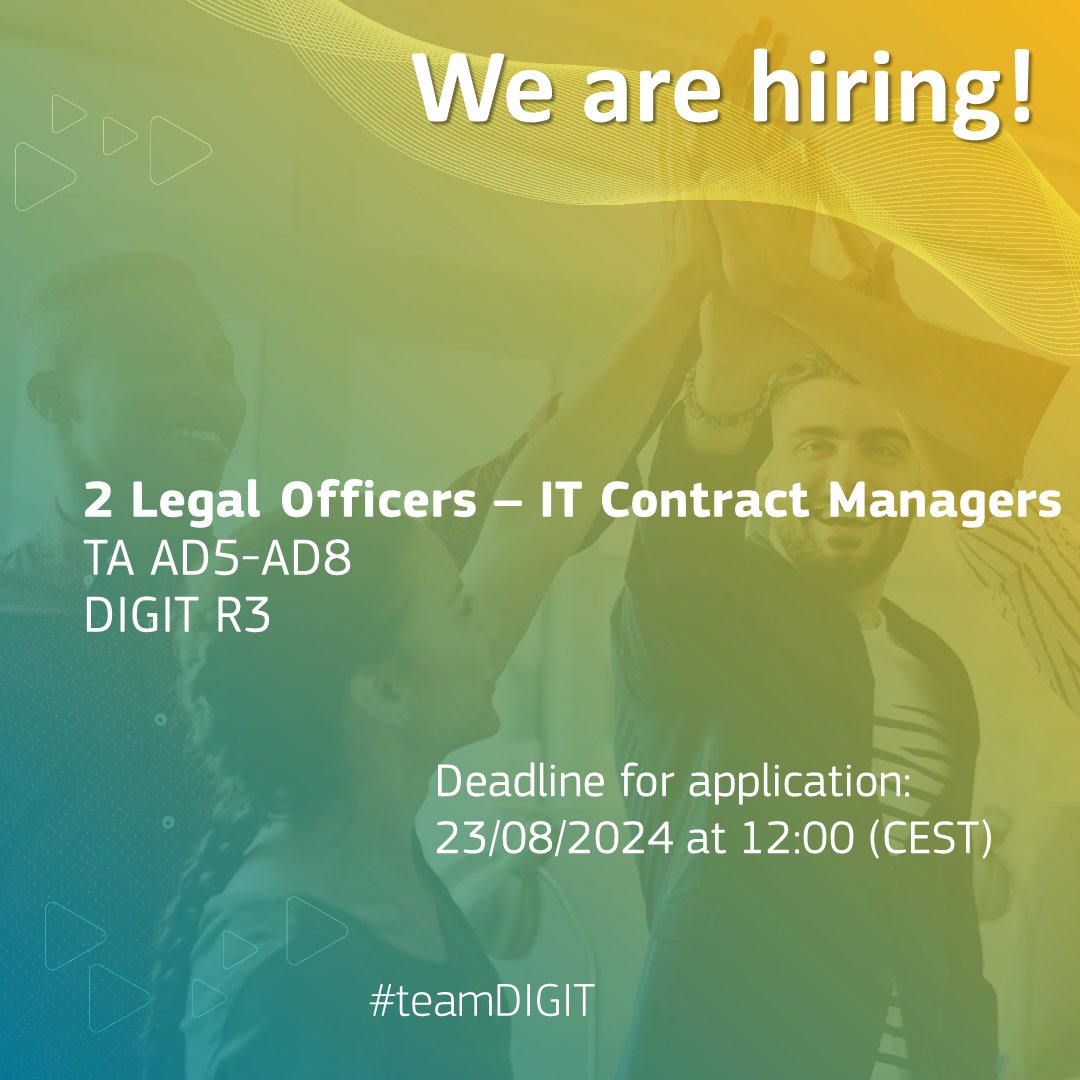 Things to do this summer:

🌞sunbathe (apply sunscreen!)
🌊 swim in the sea
🍹 have fun
👩‍💻 apply for that job in DIGIT

We're waiting 👉 europa.eu/!6FfN7m