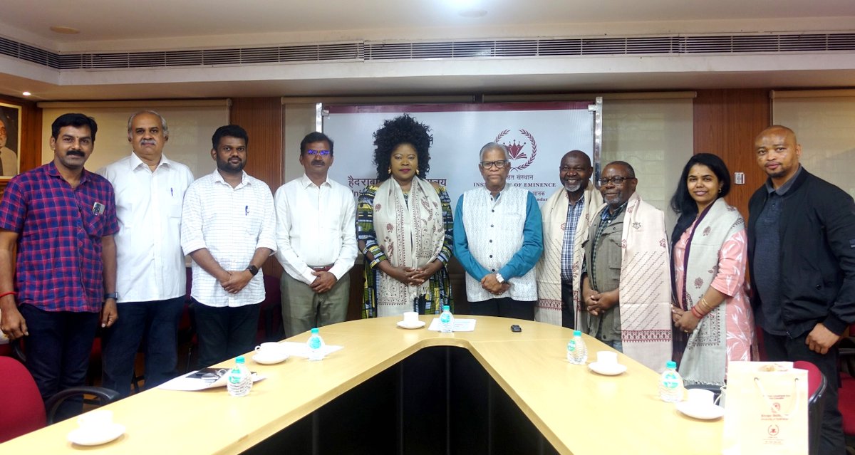 HydUniv's tweet image. A South African delegation from the Department of Science and Innovation-National Research Foundation (DSI-NRF) Centre for Excellence in Indigenous Knowledge Systems (CIKS), @UKZN , Durban, South Africa, visited the @HydUniv on July 21, 2024. The five-member delegation comprised…