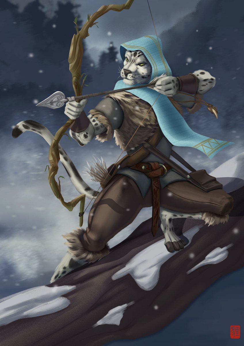 Hello everyone! Long time no see, uh?!

It just occured to me I didn't share a commission I make in late 2022, so here it is.

Tabaxi ranger for a D&amp;D table.
#2DArt #CharacterDesign #ConceptArt #DigitalArt #Illustration #ArtShare #ArtistOnTwitter #ArtCommission #FreelanceArtist