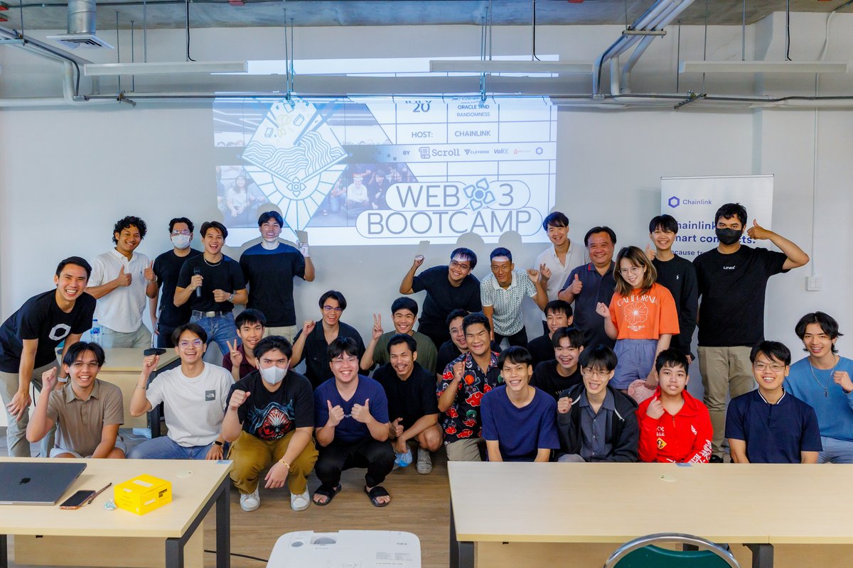 sojoypokkamol's tweet photo. Last week, we had the pleasure of hosting a specialized workshop on @Chainlink's #CCIP and #VRF technologies at the #ETHPadThai Web3 Bootcamp in Bangkok.🇹🇭
Thanks to the keynote and hands-on sessions led by the #ChainlinkCommunity experts @_nonthakon and @sitthaveet and the active participation and robust discussions fueled by our enthusiastic attendees.
A special thanks to @ethpadthai for this fantastic opportunity. Looking forward to further collaborations and continued learning! 🙌
