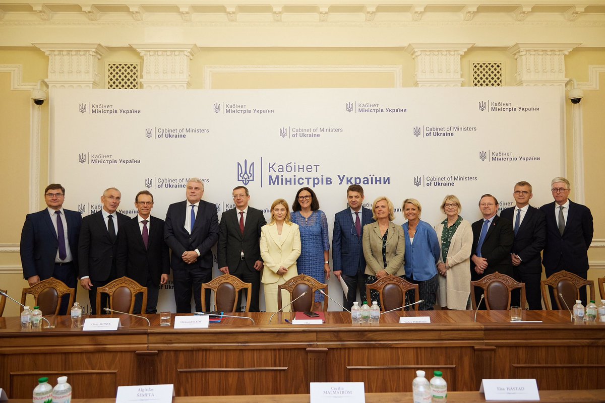 Glad to host the High-Level Advisory Group on European Integration on their 1st visit to Ukraine. Grateful to <a href="/SweMFA/">Swedish Ministry for Foreign Affairs</a> who launched the initiative and all respective governments of Nordic-Baltic countries. Discussed possible formats of our cooperation, strategic priorities, and