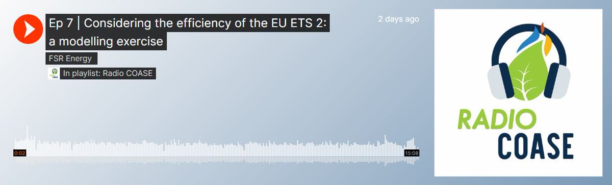 EUI_FSR's tweet photo. π§ #RadioCOASE | Listen to Ep 7 with Dr Sonja Peterson, Senior Researcher at the @kielinstitute, to explore the implications of an EU ETS 2 for buildings & road transport, including welfare effects, prices, and the role of the LULUCF sector
β‘οΈ https://t.co/mu3JTUpeMh
#LifeCOASE https://t.co/C0DNyWQZFJ