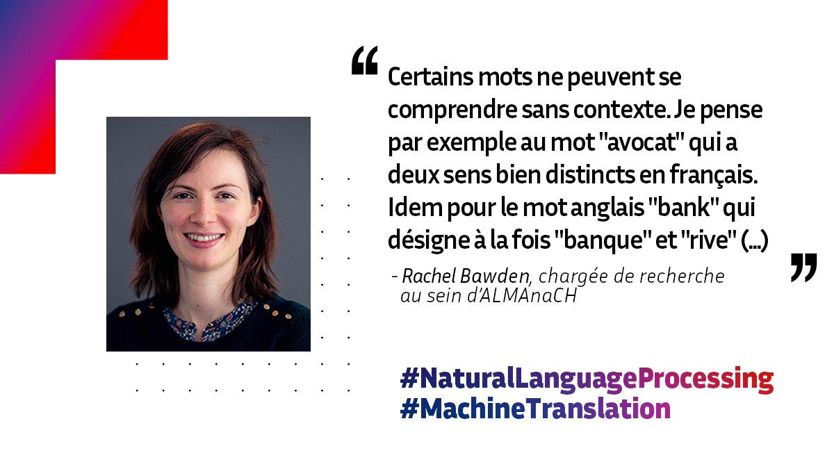 inria_paris's tweet image. 📚 #ÉtéLecture | Découvrez le travail de @RABawden, docteure en #informatique @InriaParisNLP, sur les systèmes de #TraductionAutomatique et, plus particulièrement, sur les variations linguistiques et la prise en compte du contexte 🗣️👩🏻‍💻.
Portrait : inria.fr/fr/rachel-bawd…