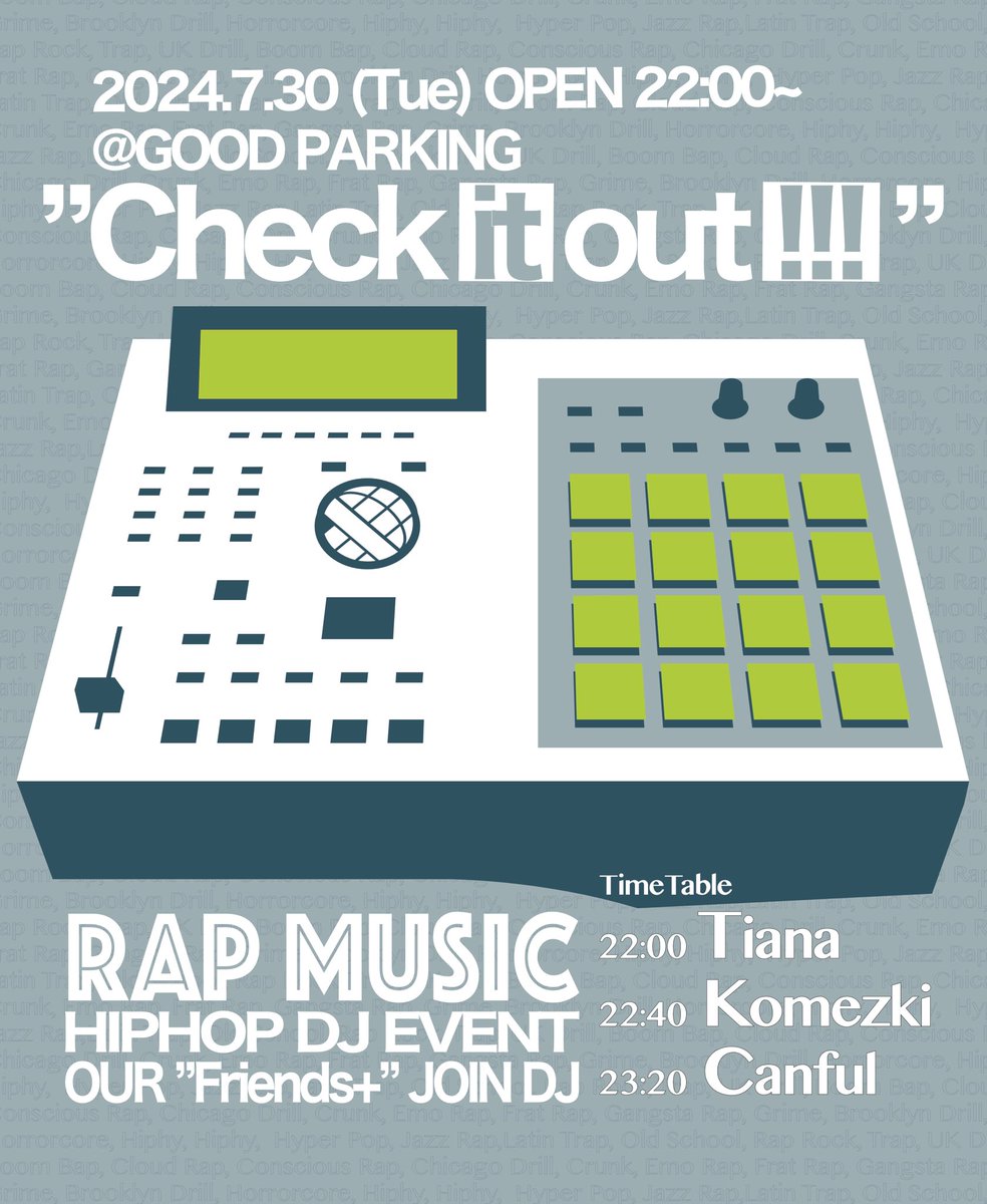 tiana0730's tweet photo. 来週、VRCでRap系イベントやります🙌
💿Check_it_out!!!
📅2024.7.30 (Tue)
⏰22:00〜24:00(JST)
Friend+Join DJs
#Check_it_out https://t.co/23P8xCzo5p