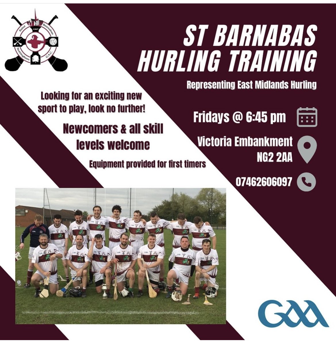 Did you catch the all Ireland hurling final on the BBC yesterday and fancy giving it a go? Why not get in touch - newcomers always welcome!