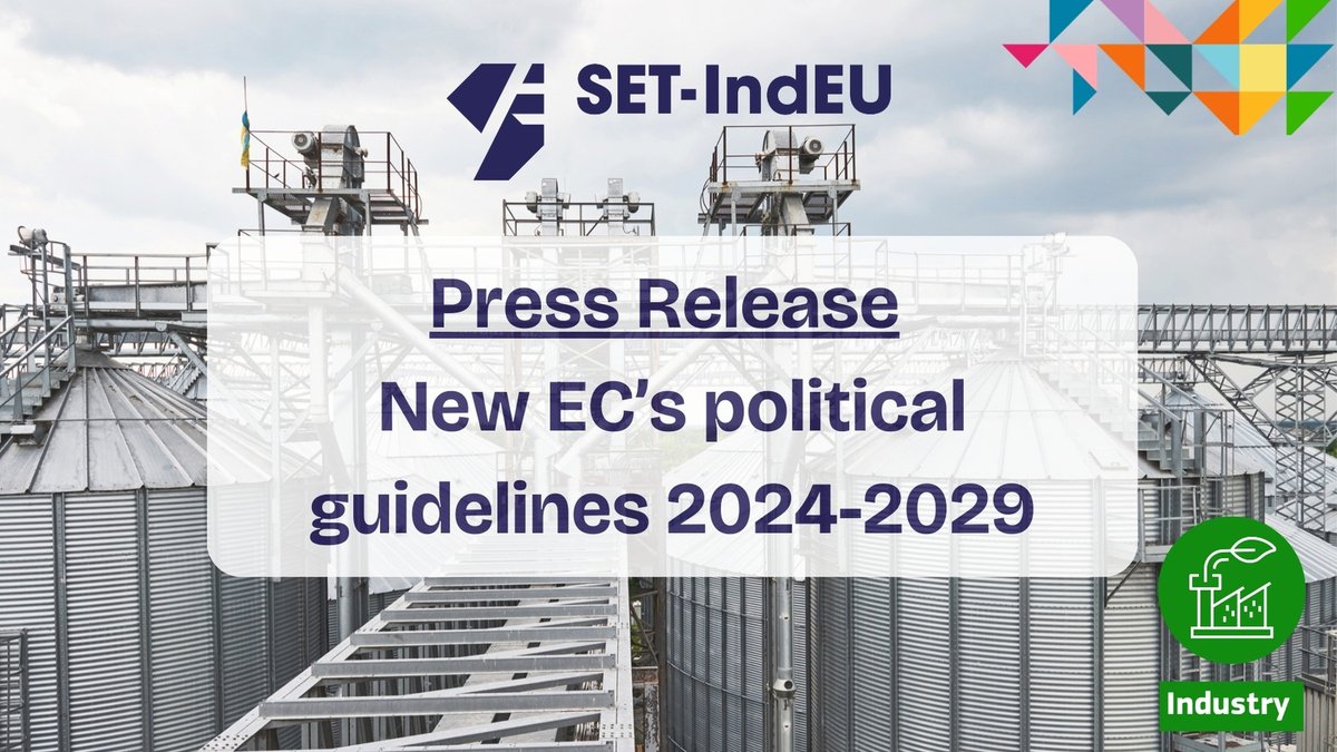SET_IndEU's tweet photo. 📢 Latest News 📢
Check out @SET_IndEU #pressrelease about President von der Leyen’s new political guidelines for 2024-2029 and the implications for European #energyintensive and #process #industries 🌱🌍
#SETPlan #IWGIndustry #NewIndustrialDeal

📰 https://t.co/M8z9aS3qHi https://t.co/4OGv1YqwdH