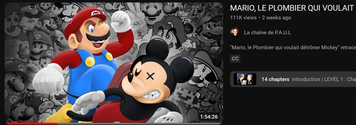 Paul vient de passer un an sur un documentaire Mario, ça dure 2 heures et aussi bien visuellement qu'en termes de montage, c'est de la qualité Télé sur Youtube