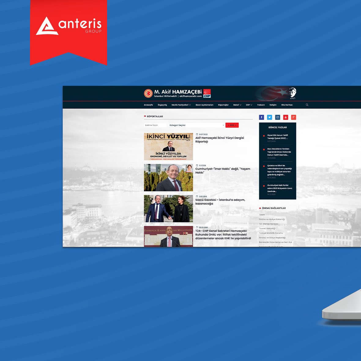 AnterisGroup's tweet photo. Web Siteniz, internet alemindeki kimliğinizdir. 
Kimliğinizi Anteris'e emanet edin ! 💳 💻 

Sn. Mehmet Akif Hamzaçebi
#reklam #siyaset #kampanya #outdoor #socialmedia #ajans #sosyalmedya #websitesi #türkiye #turkey #istanbul #ankara #izmir #mersin #aydın #anteris https://t.co/l4HhhTodqP