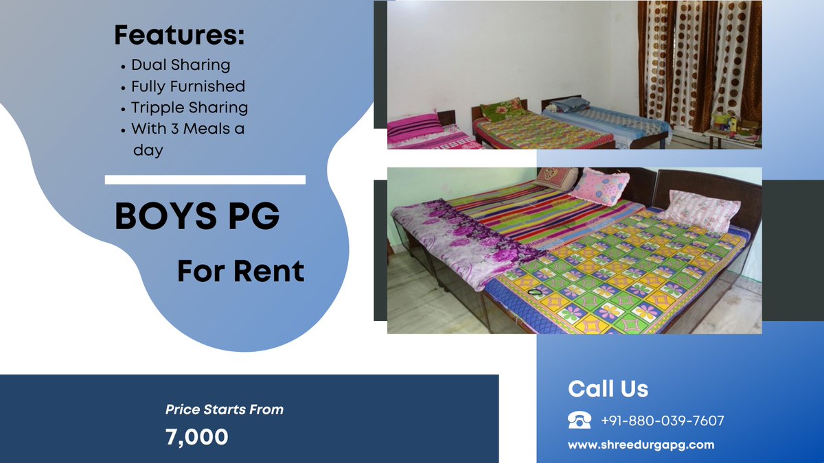 ShreeDurgaPG's tweet photo. 🏠 Affordable Boys PGs for Rent in Gurgaon 🌟 Fully furnished rooms with all amenities! ✨ Convenient location, great facilities, and a vibrant community. Book your spot today!

📧 shreedurgapg@gmail.com
📞 088003 97607
🌐 https://t.co/4m8kts6iUd

#pgforboys #GurgaonLiving https://t.co/WGTI4gC8qY