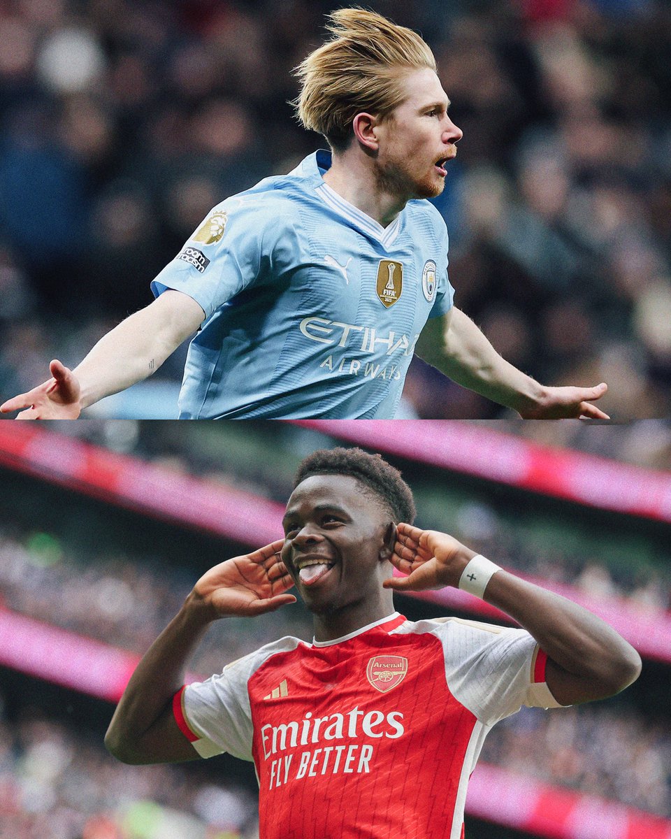 WhoScored's tweet photo. Highest rated players over the past two Premier League seasons (50+ apps):

◎ 7.59 - Kevin De Bruyne
◎ 7.53 - Bukayo Saka
◎ 7.48 - Erling Haaland
◎ 7.43 - Rodri
◎ 7.41 - Bruno Fernandes https://t.co/aK2YGkSVbb