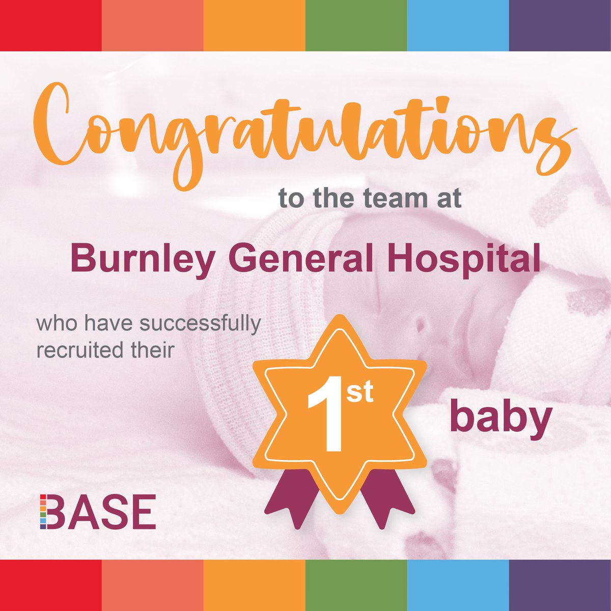 BASEtrial's tweet photo. Congratulations to Burnley General Hospital for recruiting their 1st baby to BASE last week! @ELHT_NHS 

@NPEU_Oxford @NPEU_CTU https://t.co/1Uv9Ai1dJC