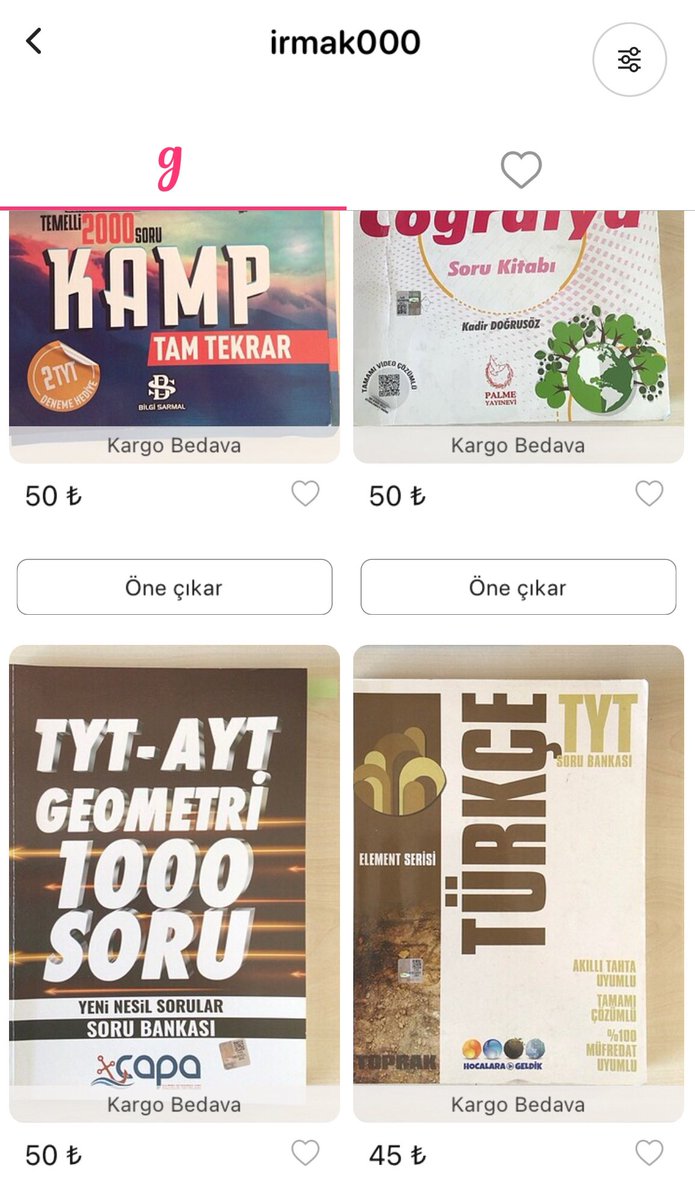 TYT-YDT KİTAP SATIŞ

Gardropstan satıyorum. Toplu alacaklara özel ilan açıp fiyat düşürürüm. Çok uyguna koymaya çalıştım🫶🏻😔
Hesabım
gardrops.com/irmak000

<a href="/bujosatis/">⊹ bujo ürünleri satış/go! 🐰</a> @bujo_sell <a href="/bujo_go/">Bujo ürünleri Go/satış</a>