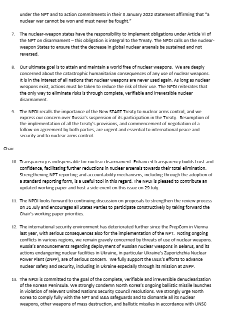 TheNPDI's tweet photo. Find the NPDI statement during the 2024 NPT PrepCom General Debate below, delivered by Ambassador Sorreta of the Philippines. Reiterating our unwavering commitment to full implementation of the Treaty. https://t.co/ToWODxJKBC